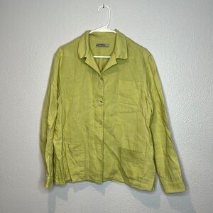 John Patrick Linen Button Down Shirt Size XL